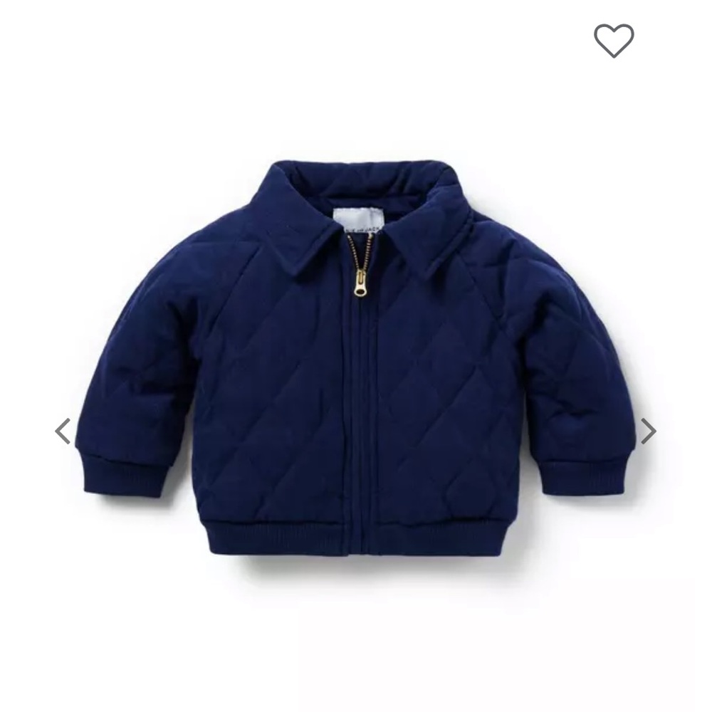 Janie and Jack BABY QUILTED BOMBER JACKET navy blue - 12-18 months